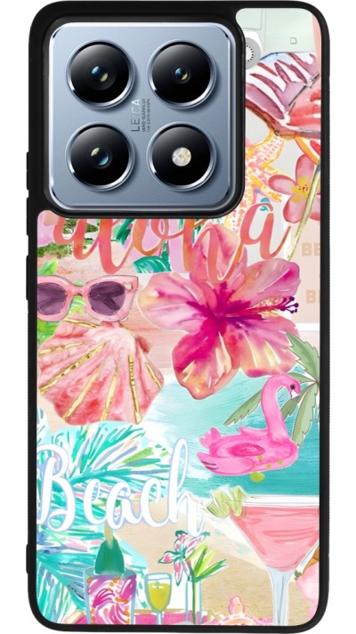 Xiaomi 14T Pro Case Hülle - Silikon schwarz Preppy Collage Aloha