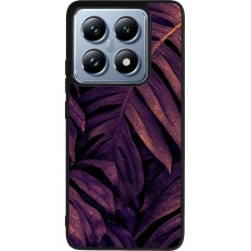 Coque Xiaomi 14T Pro - Silicone rigide noir Purple Light Leaves