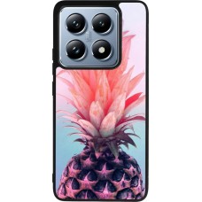 Xiaomi 14T Pro Case Hülle - Silikon schwarz Purple Pink Pineapple