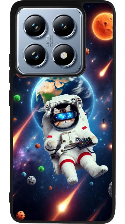 Xiaomi 14T Pro Case Hülle - Silikon schwarz VR SpaceCat Odyssee