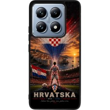 Coque Xiaomi 14T Pro - Silicone rigide noir Football Croatie splash 2026