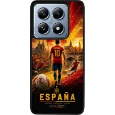 Coque Xiaomi 14T Pro - Silicone rigide noir Football Espagne splash 2026