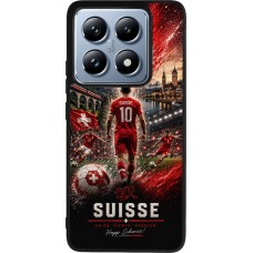 Coque Xiaomi 14T Pro - Silicone rigide noir Football Suisse splash 2026