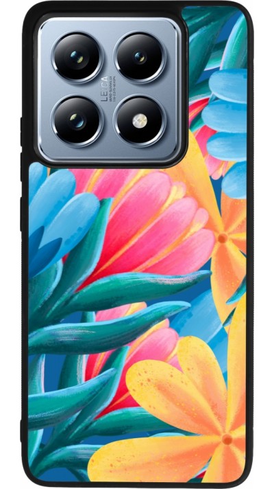 Xiaomi 14T Pro Case Hülle - Silikon schwarz Spring 23 colorful flowers