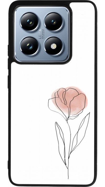 Xiaomi 14T Pro Case Hülle - Silikon schwarz Spring 23 minimalist flower