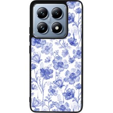 Coque Xiaomi 14T Pro - Silicone rigide noir Spring 23 watercolor blue flowers