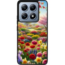 Coque Xiaomi 14T Pro - Silicone rigide noir Spring 25 Bouquet printemps