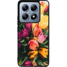 Xiaomi 14T Pro Case Hülle - Silikon schwarz Bouquet of tulips Spring 2026