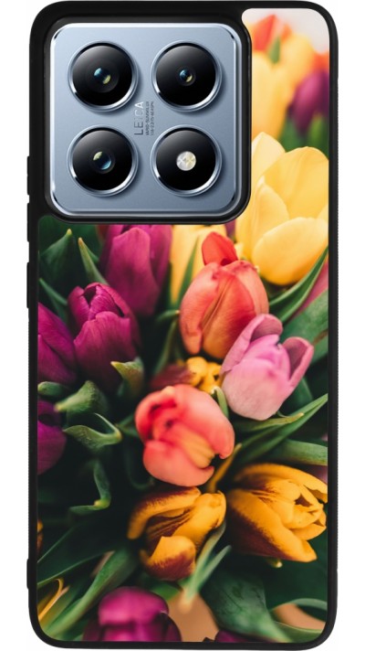 Xiaomi 14T Pro Case Hülle - Silikon schwarz Bouquet of tulips Spring 2026