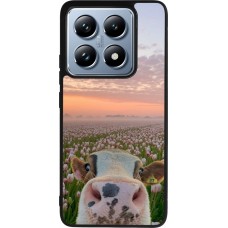 Xiaomi 14T Pro Case Hülle - Silikon schwarz Cow with tulips Spring 2026
