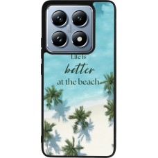 Coque Xiaomi 14T Pro - Silicone rigide noir Summer 2025 Life is better at the beach