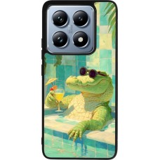 Coque Xiaomi 14T Pro - Silicone rigide noir Crocodile in the swimming pool Summer 2026