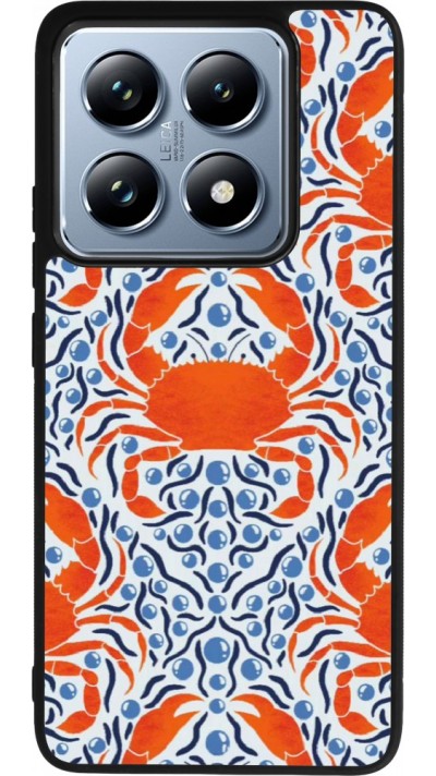 Coque Xiaomi 14T Pro - Silicone rigide noir Crabs and pearls Summer 2026
