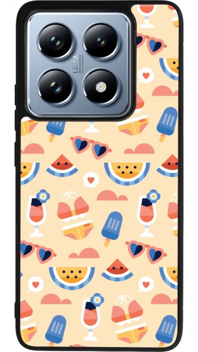 Coque Xiaomi 14T Pro - Silicone rigide noir Pattern Summer 2026