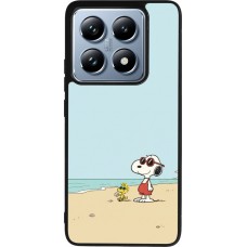 Coque Xiaomi 14T Pro - Silicone rigide noir Snoopy on the beach Summer 2026
