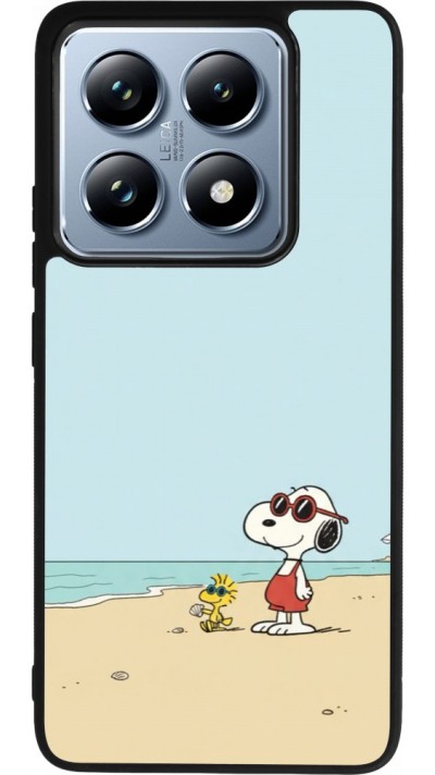 Coque Xiaomi 14T Pro - Silicone rigide noir Snoopy on the beach Summer 2026