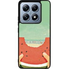 Coque Xiaomi 14T Pro - Silicone rigide noir Views through a watermelon Summer 2026