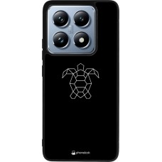 Coque Xiaomi 14T Pro - Silicone rigide noir Turtles lines on black