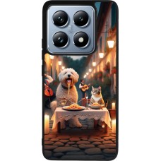 Xiaomi 14T Pro Case Hülle - Silikon schwarz Valentin 2024 Hund & Katze Kerzenlicht
