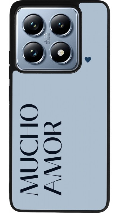 Xiaomi 14T Pro Case Hülle - Silikon schwarz Valentine 2024 mucho amor azul