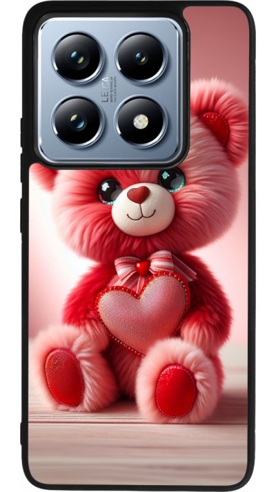 Xiaomi 14T Pro Case Hülle - Silikon schwarz Valentin 2024 Rosaroter Teddybär