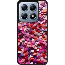 Xiaomi 14T Pro Case Hülle - Silikon schwarz Valentin 2025 Konfetti