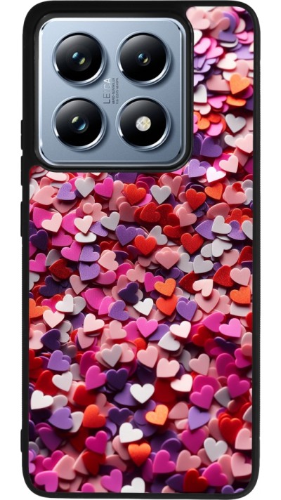 Xiaomi 14T Pro Case Hülle - Silikon schwarz Valentin 2025 Konfetti