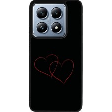 Coque Xiaomi 14T Pro - Silicone rigide noir Valentine 2023 attached heart