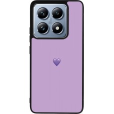 Coque Xiaomi 14T Pro - Silicone rigide noir Valentine 2023 purpule single heart