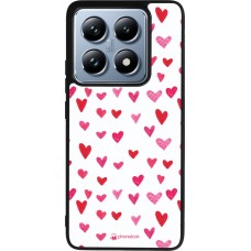 Xiaomi 14T Pro Case Hülle - Silikon schwarz Valentine 2022 Many pink hearts