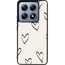 Xiaomi 14T Pro Case Hülle - Silikon schwarz Valentine 2023 minimalist hearts