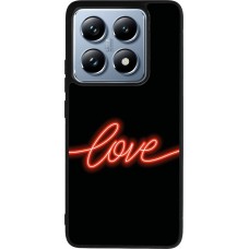 Xiaomi 14T Pro Case Hülle - Silikon schwarz Valentine 2023 neon love