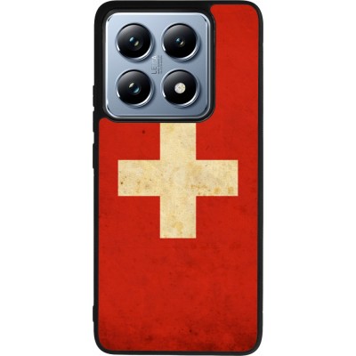 Coque Xiaomi 14T Pro - Silicone rigide noir Vintage Flag SWISS