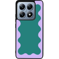 Xiaomi 14T Pro Case Hülle - Silikon schwarz Wavy Rectangle Green Purple