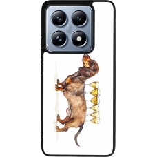 Xiaomi 14T Pro Case Hülle - Silikon schwarz Wine Teckel