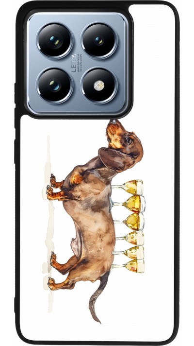 Xiaomi 14T Pro Case Hülle - Silikon schwarz Wine Teckel