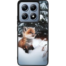 Xiaomi 14T Pro Case Hülle - Silikon schwarz Weihnachten 2023 Fuechslein Tanne
