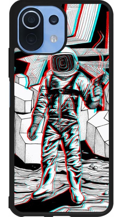 Xiaomi Mi 11 Lite 5G Case Hülle - Silikon schwarz Anaglyph Astronaut