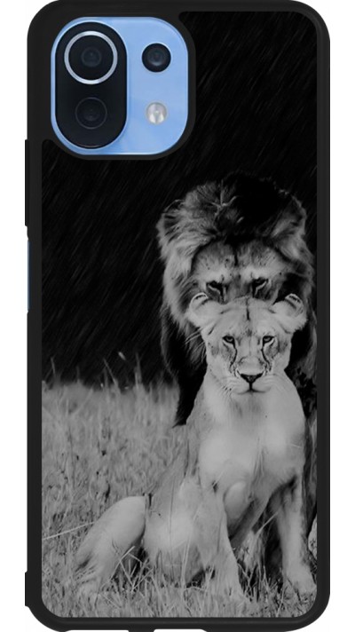 Coque Xiaomi Mi 11 Lite 5G - Silicone rigide noir Angry lions