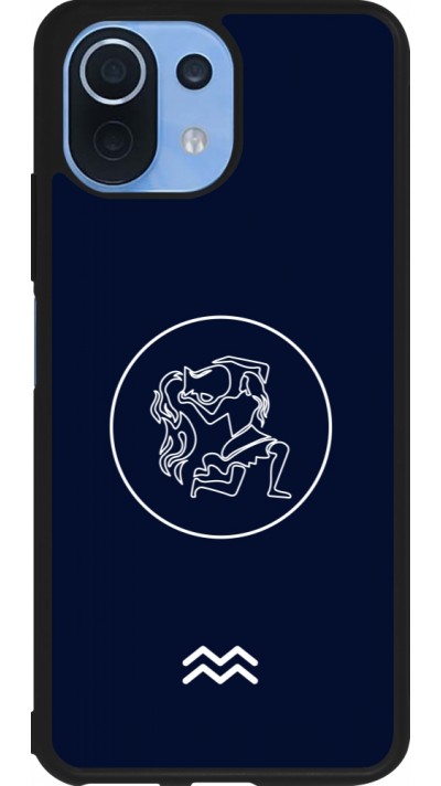 Coque Xiaomi Mi 11 Lite 5G - Silicone rigide noir Astrologie Verseau