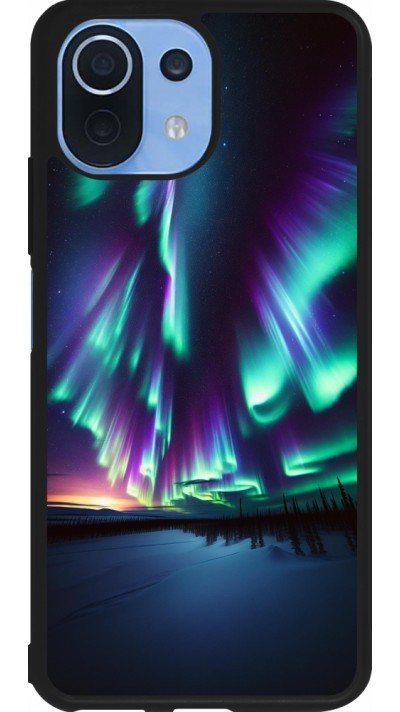 Xiaomi Mi 11 Lite 5G Case Hülle - Silikon schwarz Funkelndes Nordlicht