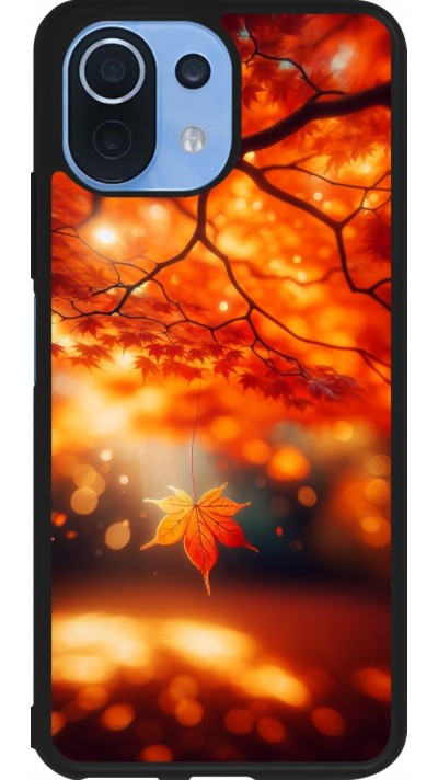 Coque Xiaomi Mi 11 Lite 5G - Silicone rigide noir Automne Magique Orange