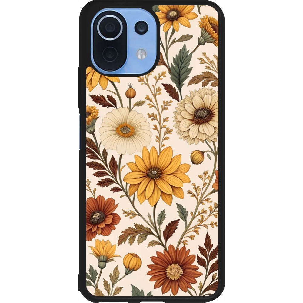 Xiaomi Mi 11 Lite 5G Case Hülle - Silikon schwarz Autumn 25 Flower pattern