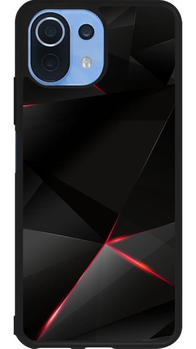 Coque Xiaomi Mi 11 Lite 5G - Silicone rigide noir Black Red Lines