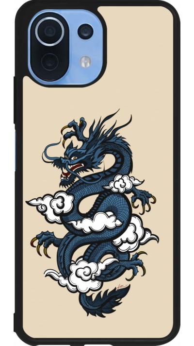 Xiaomi Mi 11 Lite 5G Case Hülle - Silikon schwarz Blue Dragon Tattoo