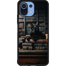 Xiaomi Mi 11 Lite 5G Case Hülle - Silikon schwarz Katze Bücher dunkel