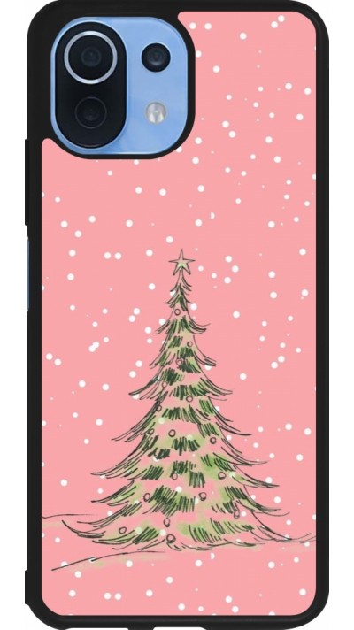 Coque Xiaomi Mi 11 Lite 5G - Silicone rigide noir Christmas 25 Pink Tree