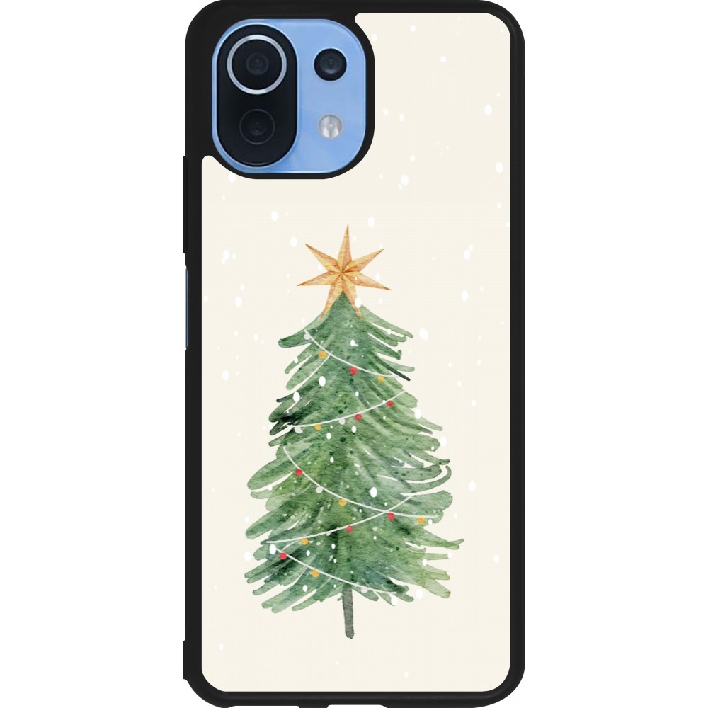 Coque Xiaomi Mi 11 Lite 5G - Silicone rigide noir Christmas 25 Sketch Tree