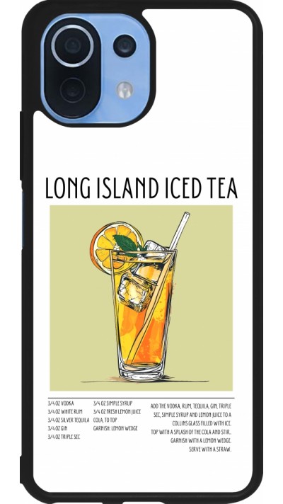 Coque Xiaomi Mi 11 Lite 5G - Silicone rigide noir Cocktail recette Long Island Ice Tea