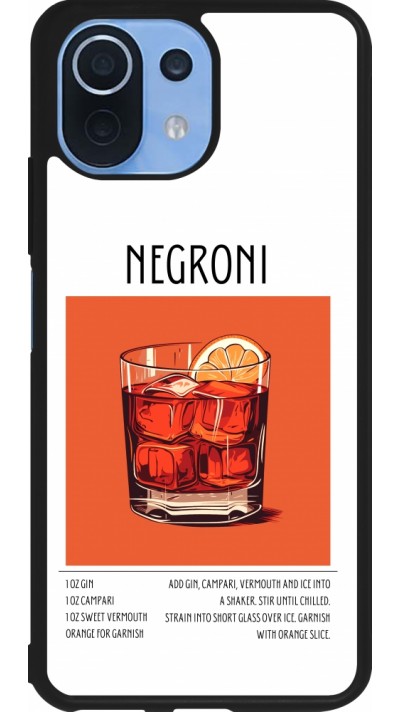 Coque Xiaomi Mi 11 Lite 5G - Silicone rigide noir Cocktail recette Negroni